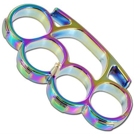 Iron Fist Knuckleduster Heavy Duty Rainbow Buckle & Paperweight - TOPHATTER'S ARMORY DEALS