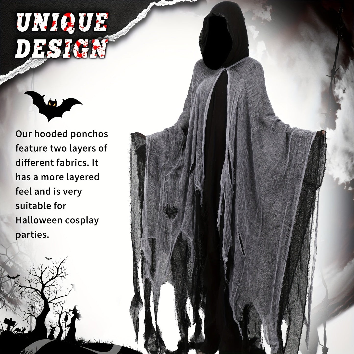 Halloween Cloak Witch & Grim Reaper Cape