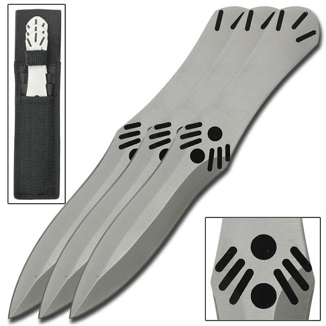Assassins Creed Silver 3 Piece Throwing Knife Set - TOPHATTER'S ARMORY DEALS
