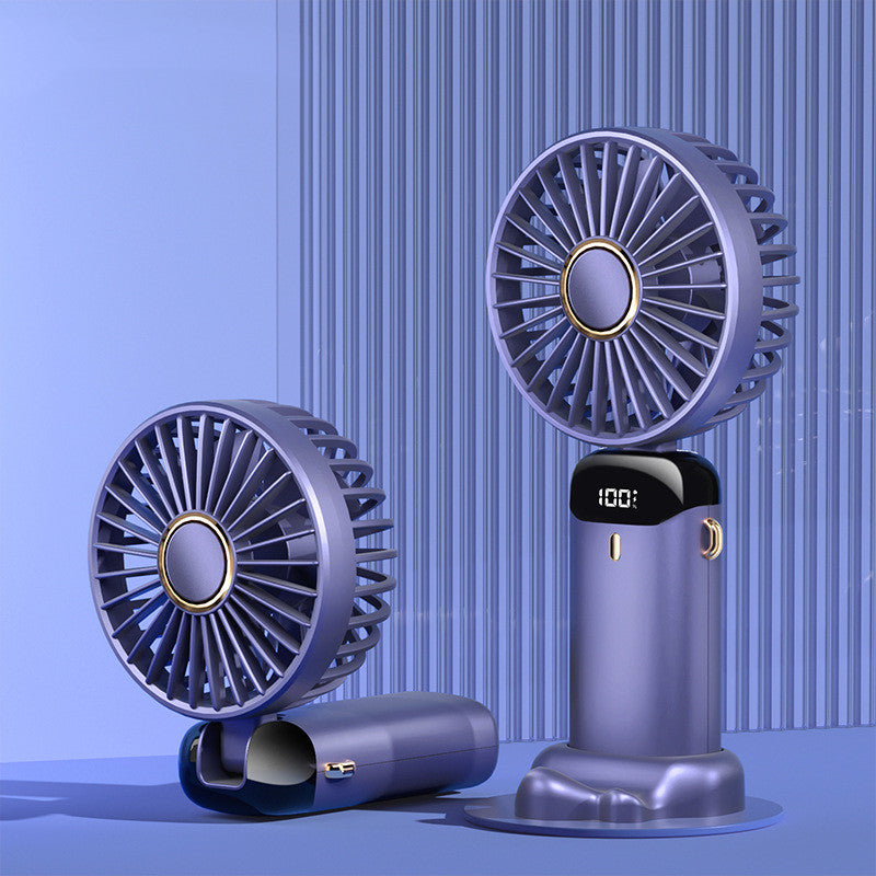 Portable Handheld Fan with Digital Display, 3-in-1 Neck & Desk Fan for Travel