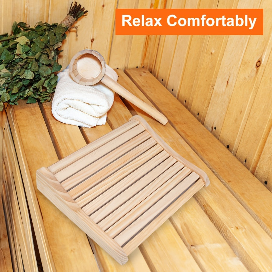 Pine Wood Sauna Headrest Ergonomic Spa Pillow Set