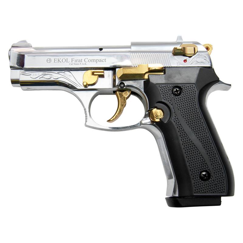 Firat Compact V92F Gold Engraved With Gold Fittings - Blank Firing Gun - TOPHATTER'S ARMORY DEALS