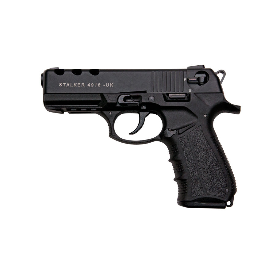 Stalker 4918 Black Finish - 9mm Blank Firing Replica Zoraki Gun