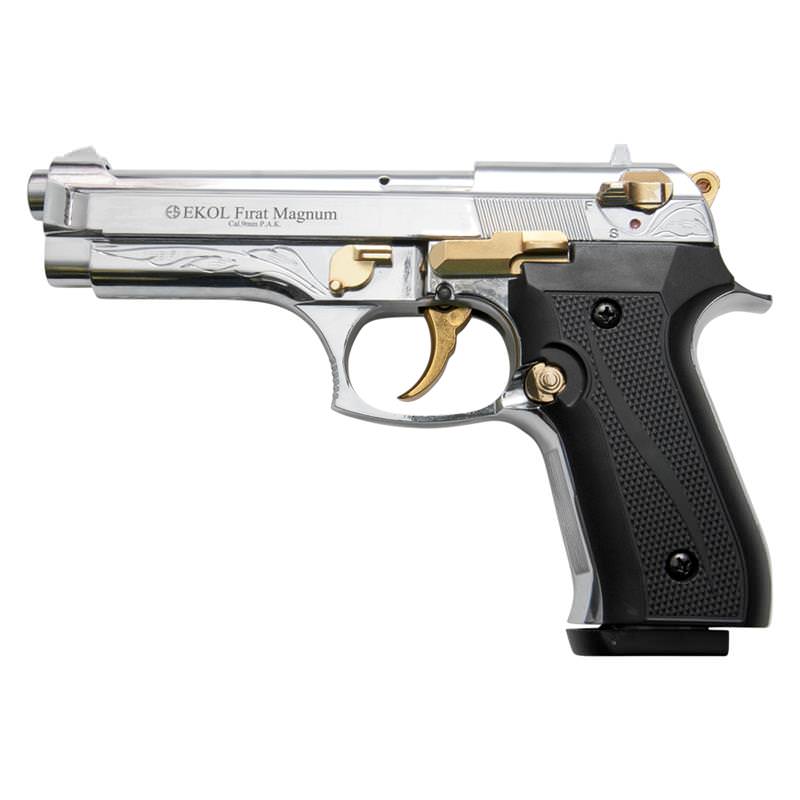 Firat Magnum V92F Gold Engraved With Gold Fittings - Blank Firing Gun
