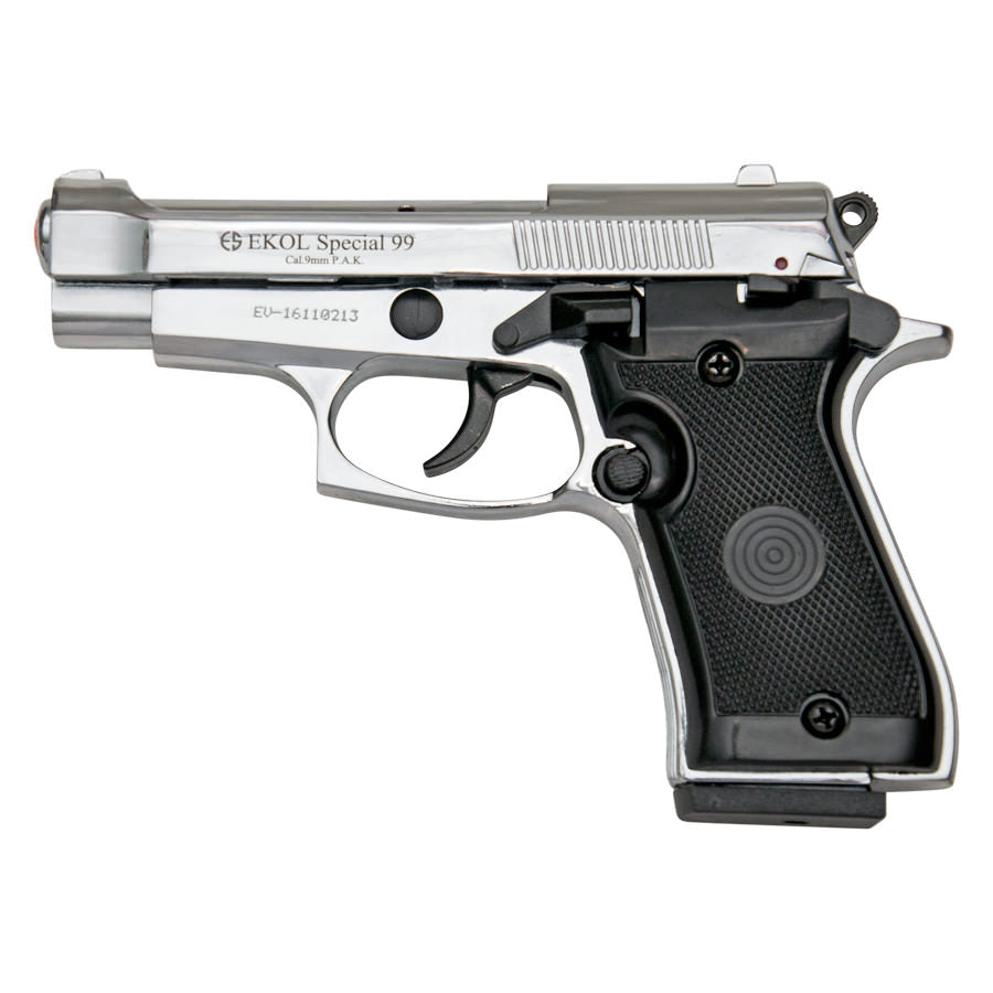 Special 99 V85 Blank Firing Gun Replica Chrome Finish