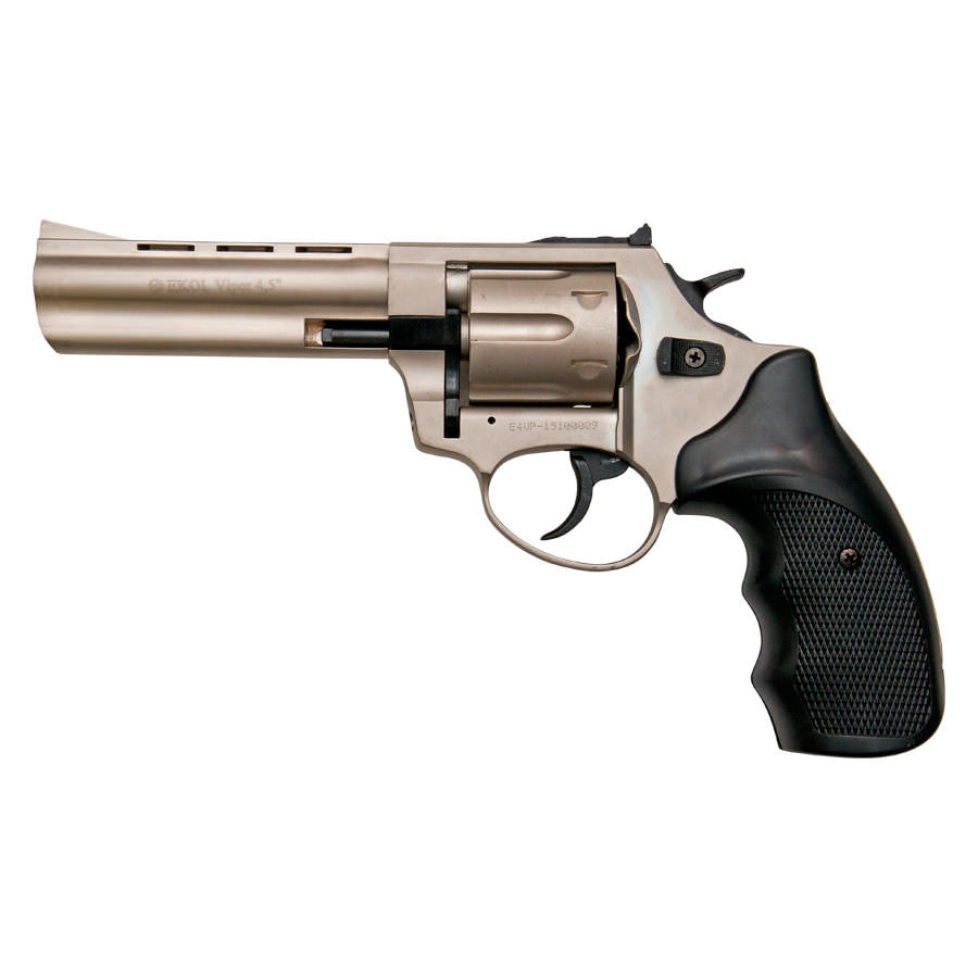 Viper 4.5 Inch Barrel 9MM Blank Firing Revolver Satin Finish - TOPHATTER'S ARMORY DEALS
