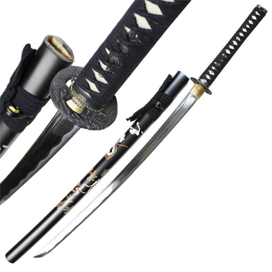 1045 Steel Samurai Sword Katana Sharp Edge Dragon Scabbard