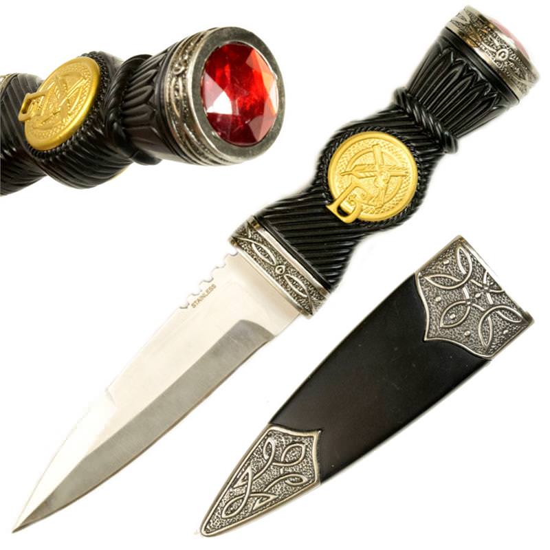 9" Sgian Dubh Knife Traditional Scottish Blade Dagger - TOPHATTER'S ARMORY DEALS
