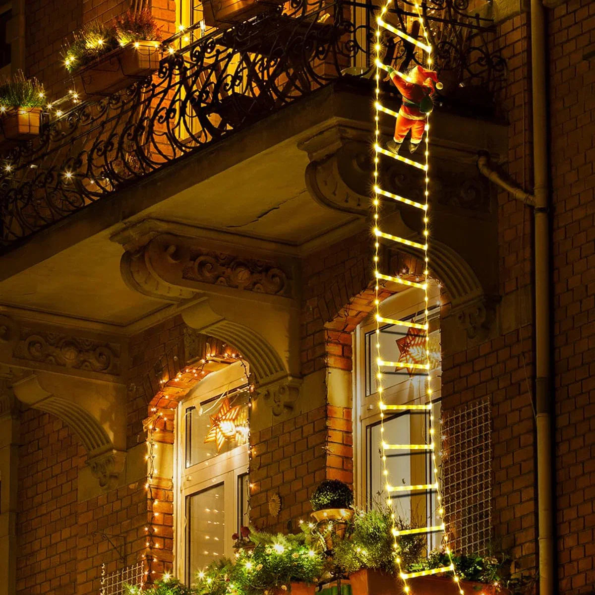 3M Santa Claus Climbing Ladder with Warm Lights