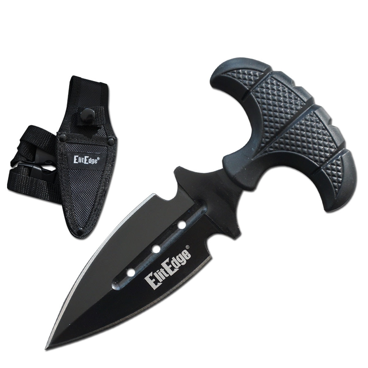 Black Military Push Dagger Dual Edge Fixed Blade Knife - TOPHATTER'S ARMORY DEALS