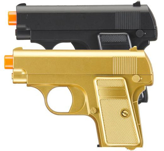 Omega Dual Spring Powered Airsoft Pistols Black and Gold