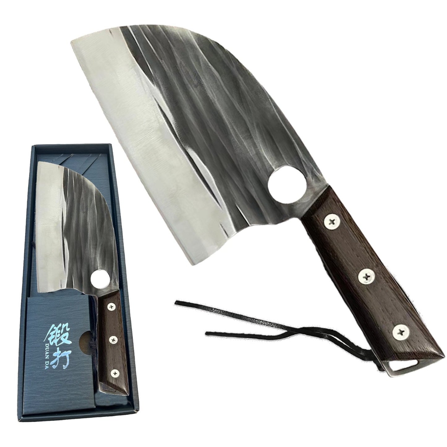 12.5 Inch Butcher Knife Handmade Forged Kitchen Chef Knives Carbon Steel Cleaver