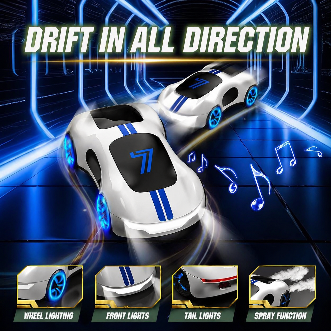 RC Drift Stunt Car with Smoke Spray and Gesture Watch Control