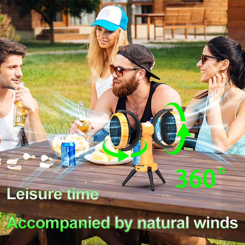 Dual-Head Rechargeable Desk Fan with 4-Speed Control