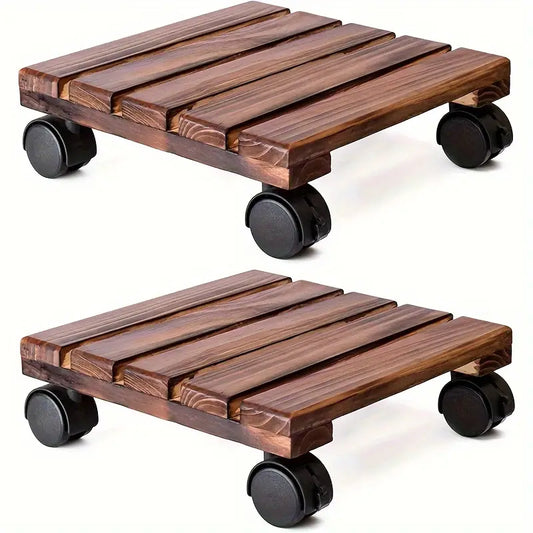 Lockable Patio Outdoor Roller Flower Pot 30.48 cm - Set of 2