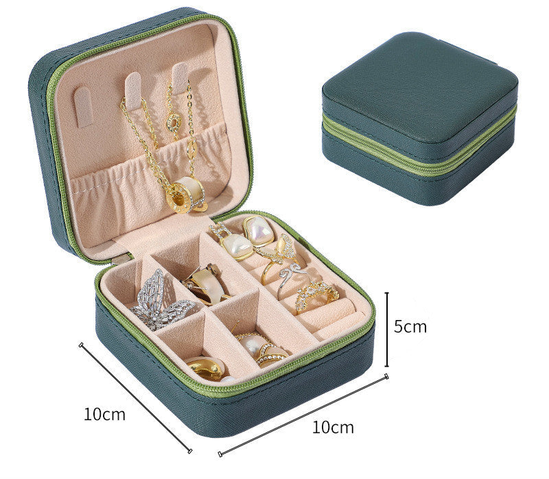 Portable Travel Jewelry Organizer Box with Removable Dividers