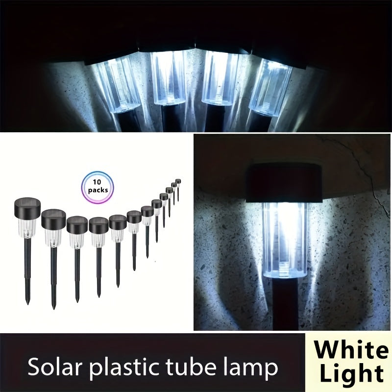 Solar LED Path Lights Outdoor Stainless Steel (10-Pack)
