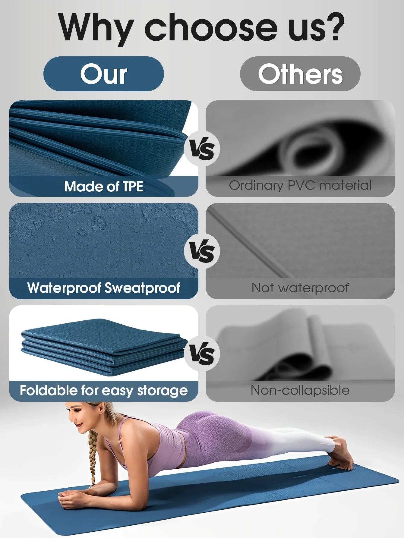 Thick EVA Anti-Slip Yoga Mat for Fitness (3mm)