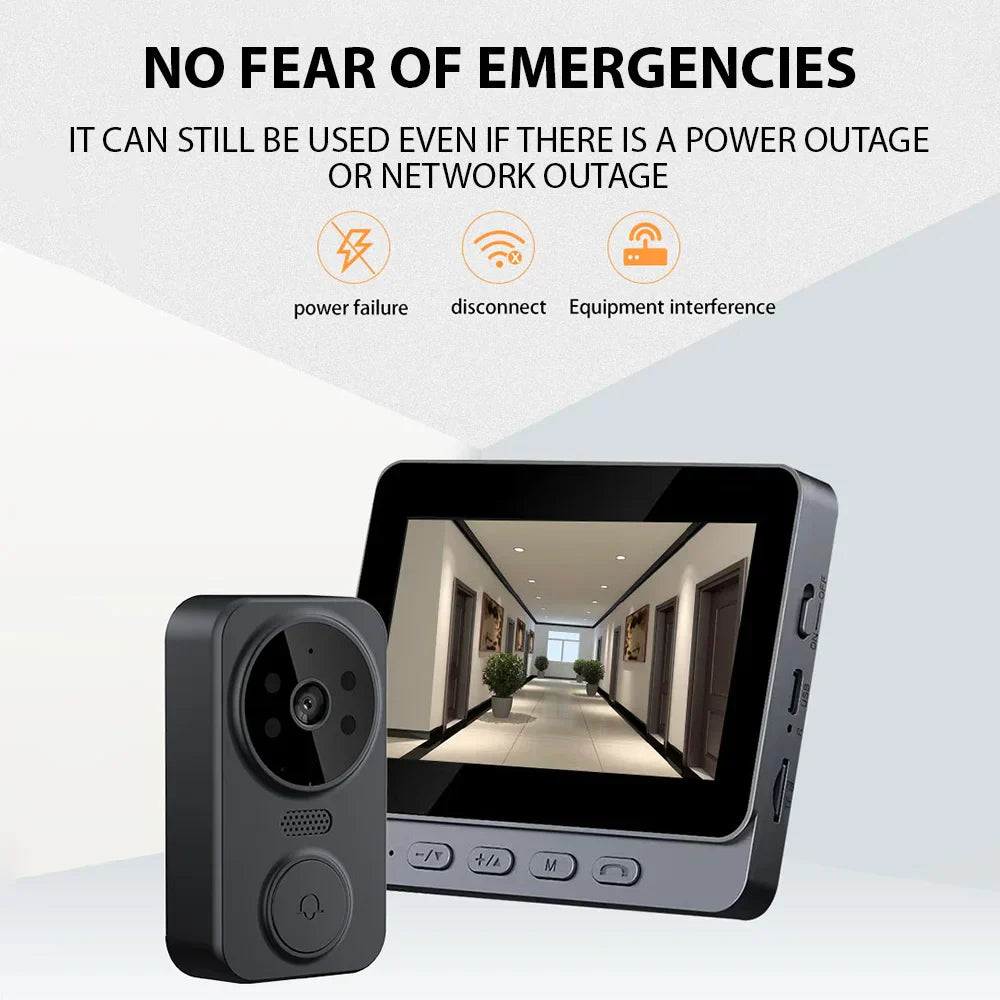 Wireless Visual Intercom Doorbell with HD Screen