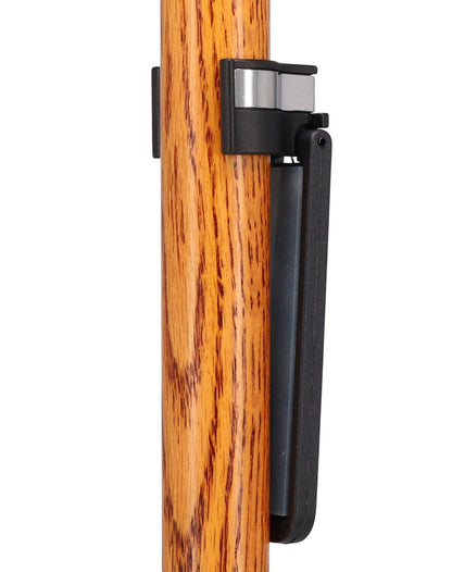 Auto Flip-Up Zebrano Wood Cane Holder: Easy Store-Away Design
