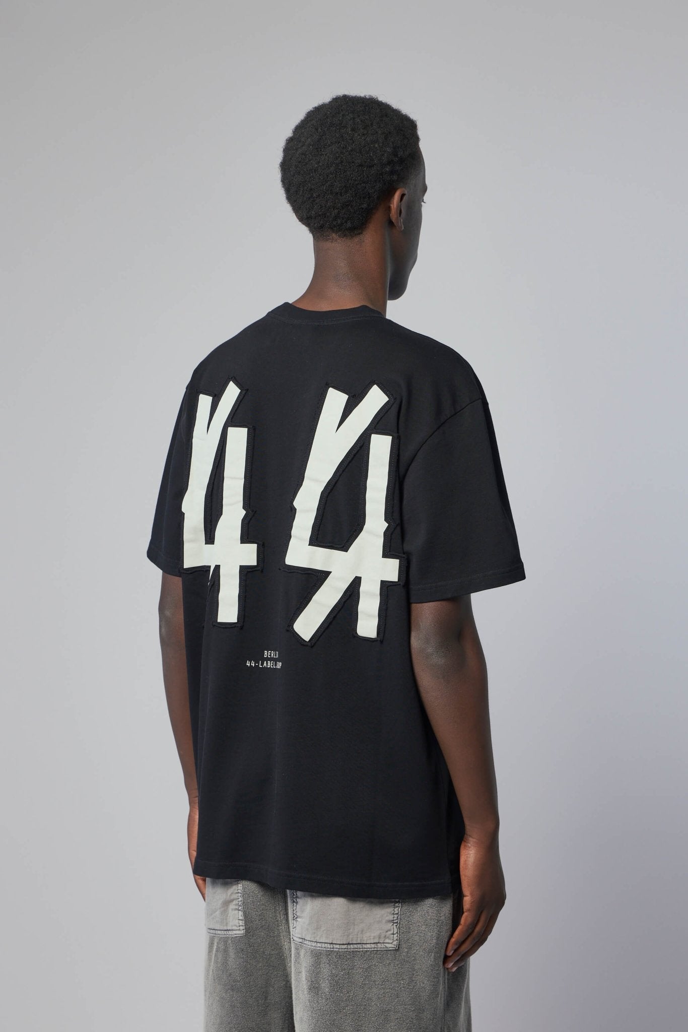 Tee Jersey Black + 44 Patched Solid Dirty White