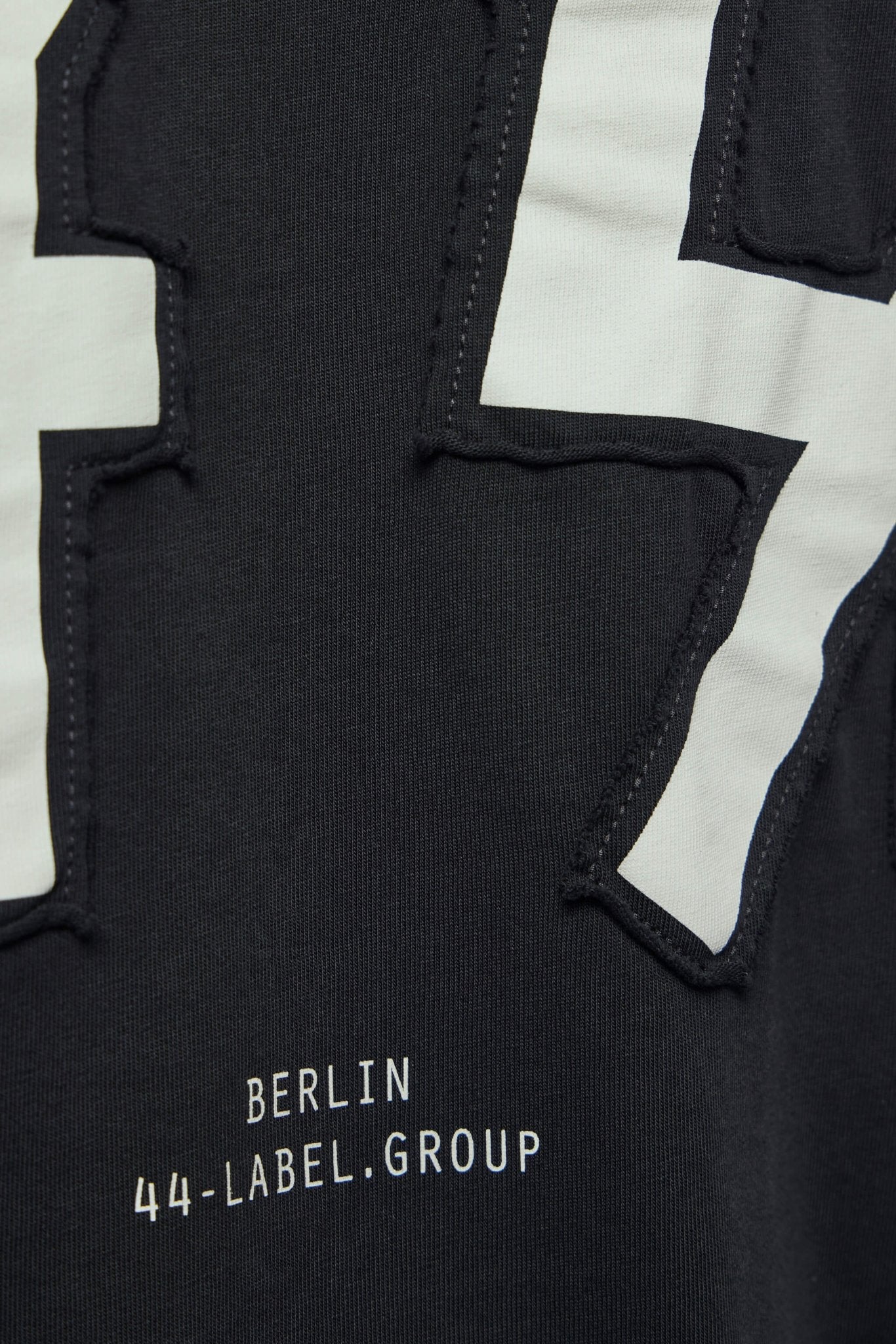 Tee Jersey Black + 44 Patched Solid Dirty White