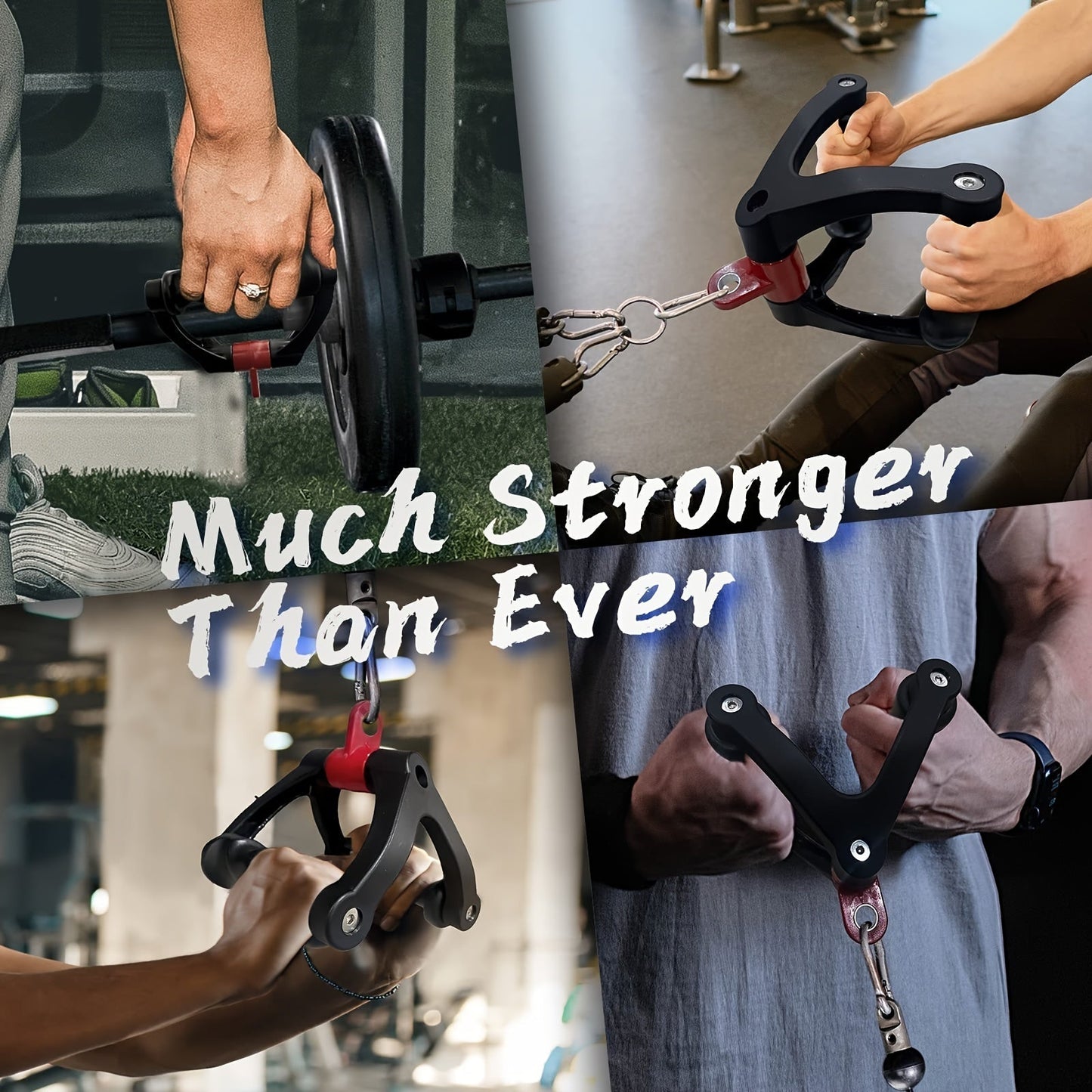 Ergonomic Triangle V-Shaped Grip Handle - Non-Slip TPE Resistance Band Attachment(Red)