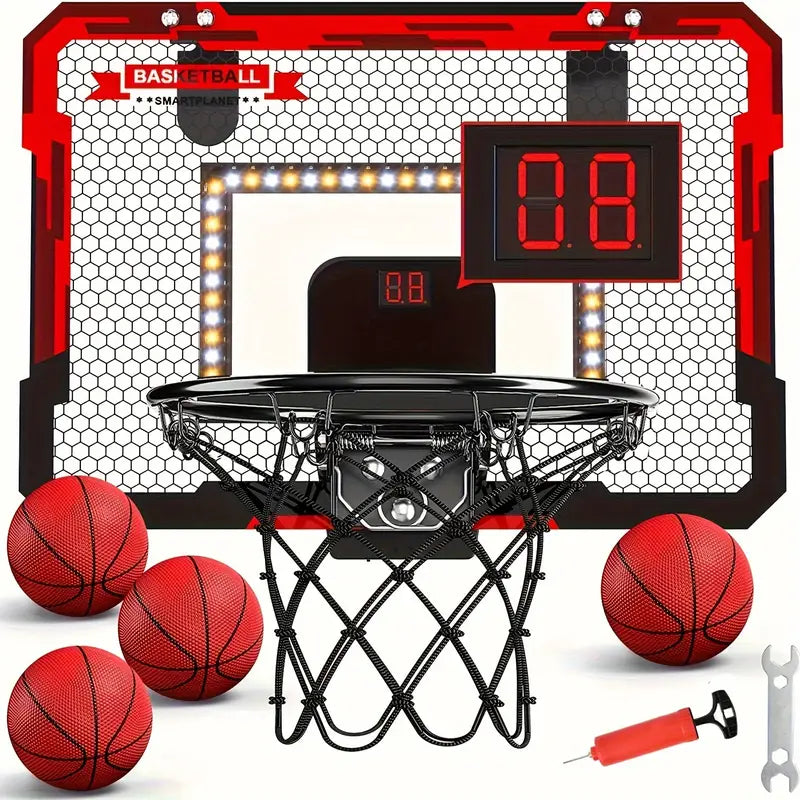 Glow Hoops: Interactive LED Basketball Hoop Set for Kids
