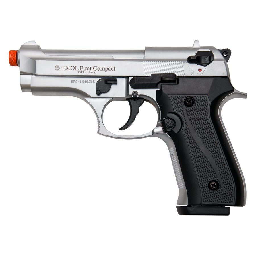 Compact V92F Front Firing Blank Gun Nickel Finish - TOPHATTER'S ARMORY DEALS