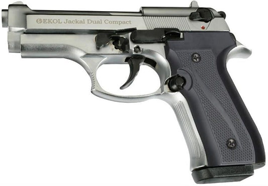 Jackal Compact Nickel Finish - Full Auto Front Fire Blank Flare Gun