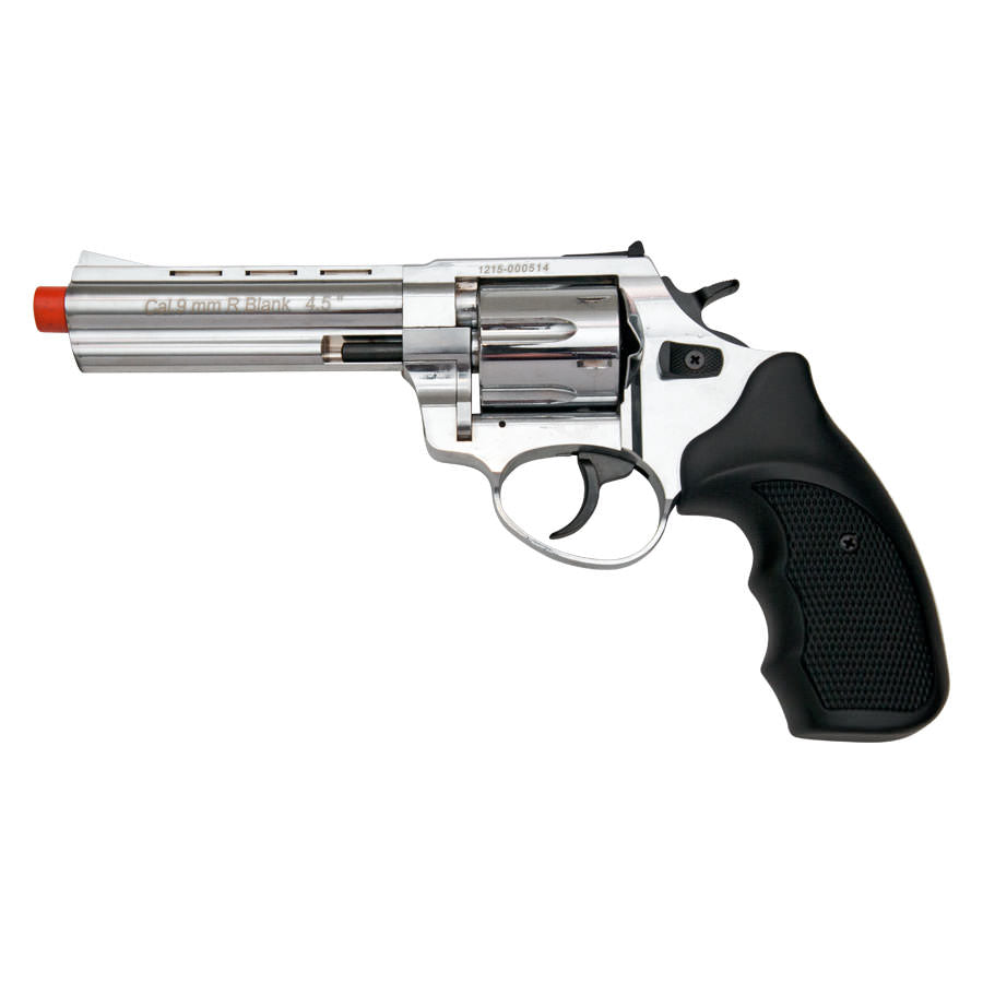 Stalker R1 4.5" Barrel Revolver Chrome Finish - 9mm Zoraki Blank Firing Gun