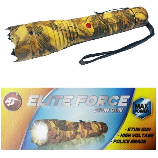ELITE FORCE Stun Gun 10 Million Volt Rechargeable LED Flashlight Camo