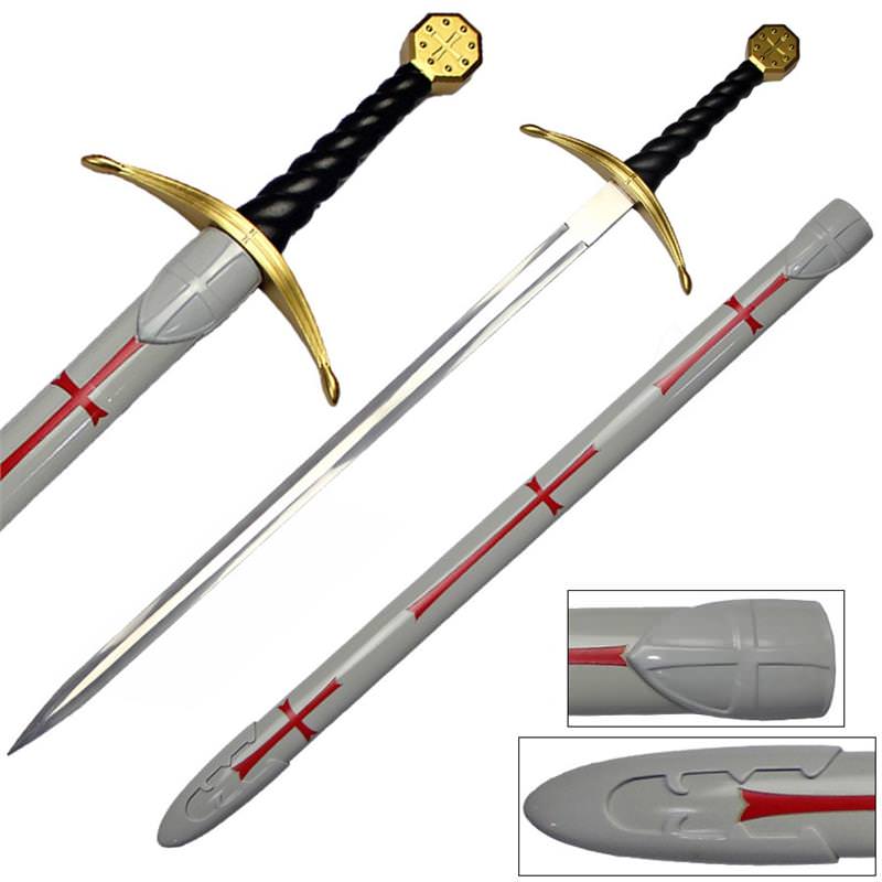 Medieval Crusader Templar Knight's Long Sword with Scabbard