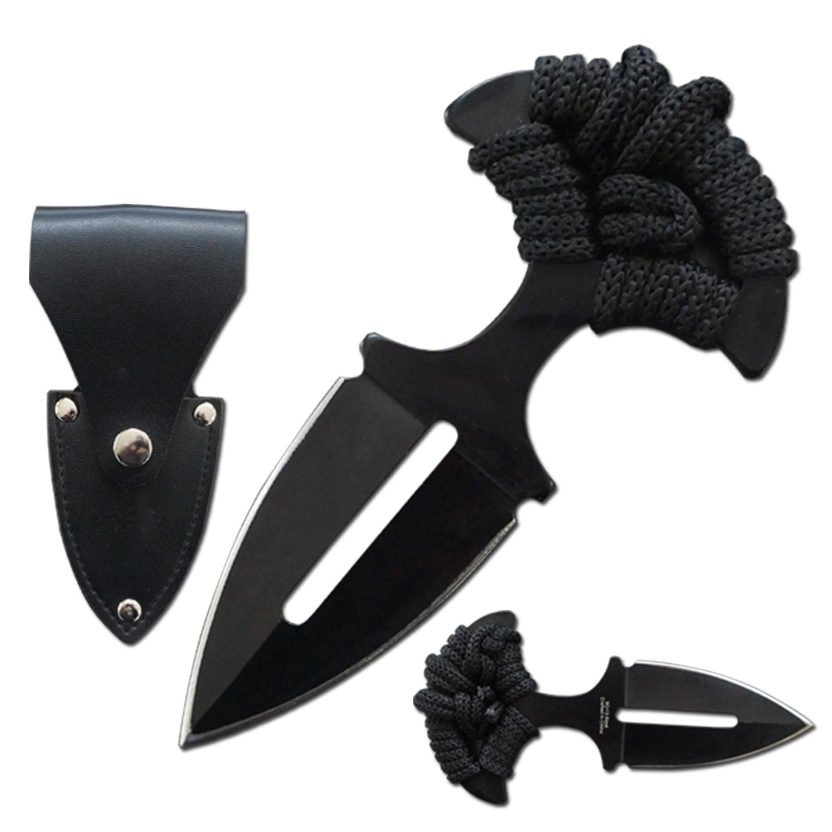 Tactical Push Dagger Knife with Belt Sheath and Black Corded Grip - TOPHATTER'S ARMORY DEALS