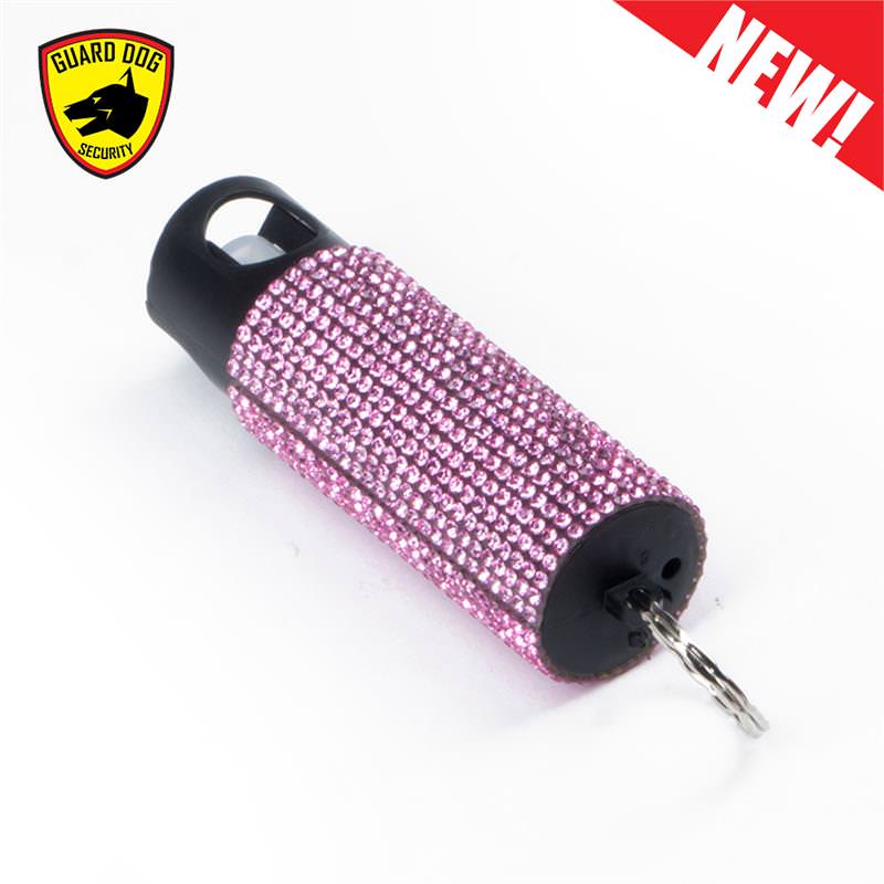 Bling It On Key Ring Self Defense Pepper Spray Pink Jeweled Cary Case - TOPHATTER'S ARMORY DEALS