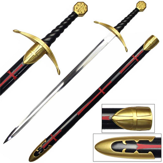 Historic Knights Templar Broadsword With Scabbard