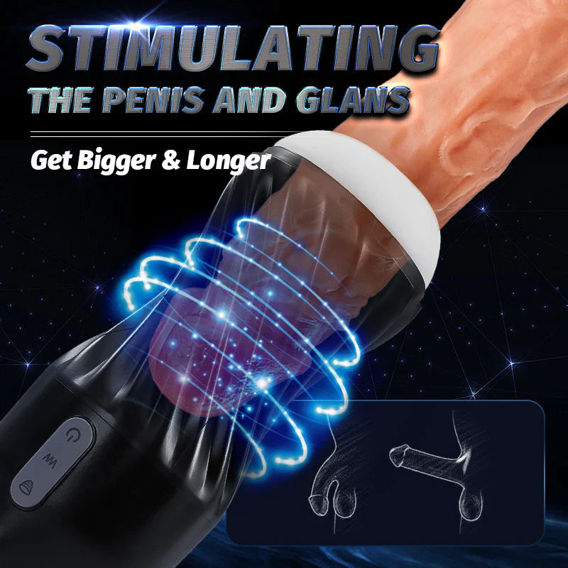 Black Cyclone 5 Vacunm Sucking 7 Vibration Modes Automatic Male Masturbation Cup