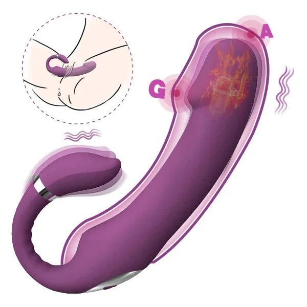 Sophia-3 IN 1 Heating Purple Vibrator Clit Rubbing Massager - Vibrator product image for intimate wellness and personal care