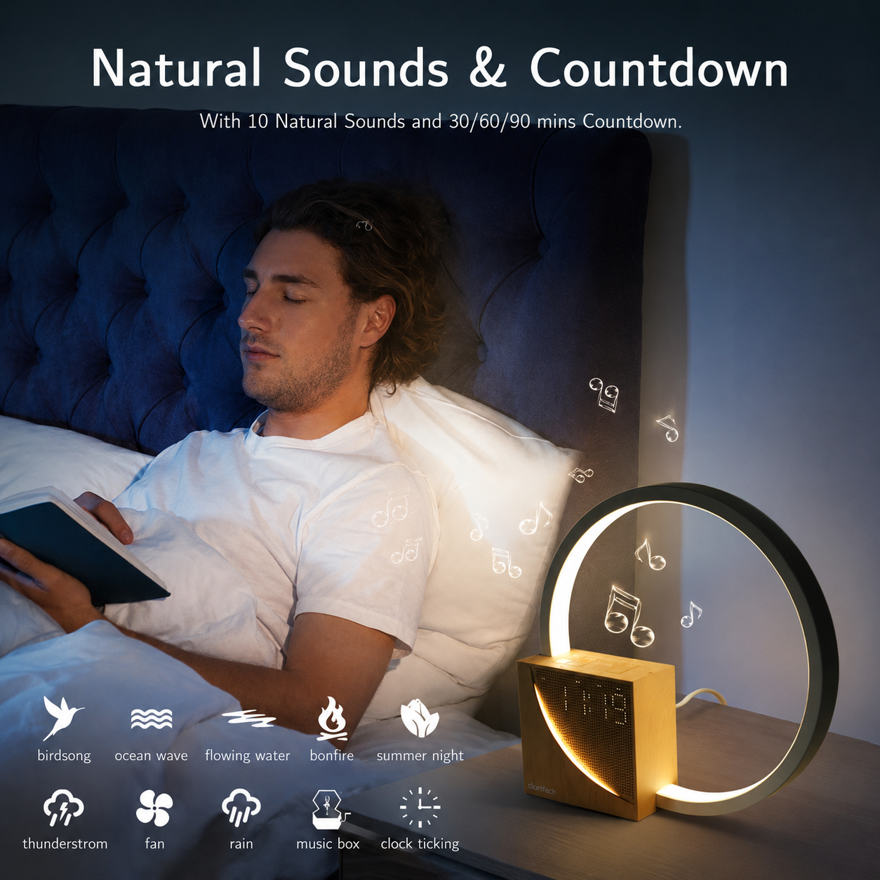 Sunrise Alarm Clock with LED Lamp and Sound Machine for Gentle Mornings