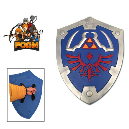 Blue Legend of Zelda Foam Hylian Shield w/ Strap LARP Cosplay Triforce