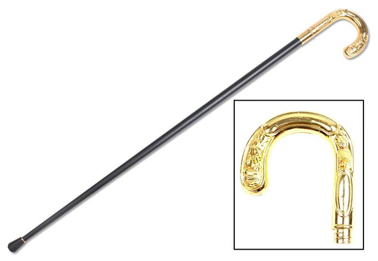 Golden Rod Walking Cane Sword - TOPHATTER'S ARMORY DEALS