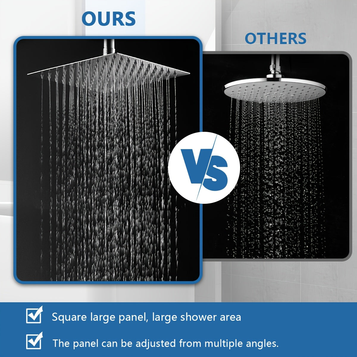 8 Inch Rain Shower Head Combo with Handheld Sprayer, 11 Inch Extension Arm and 3-Way Diverter, Chrome