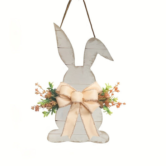 Rabbit Shaped Butterfly Wooden Holiday Hanging Decoration