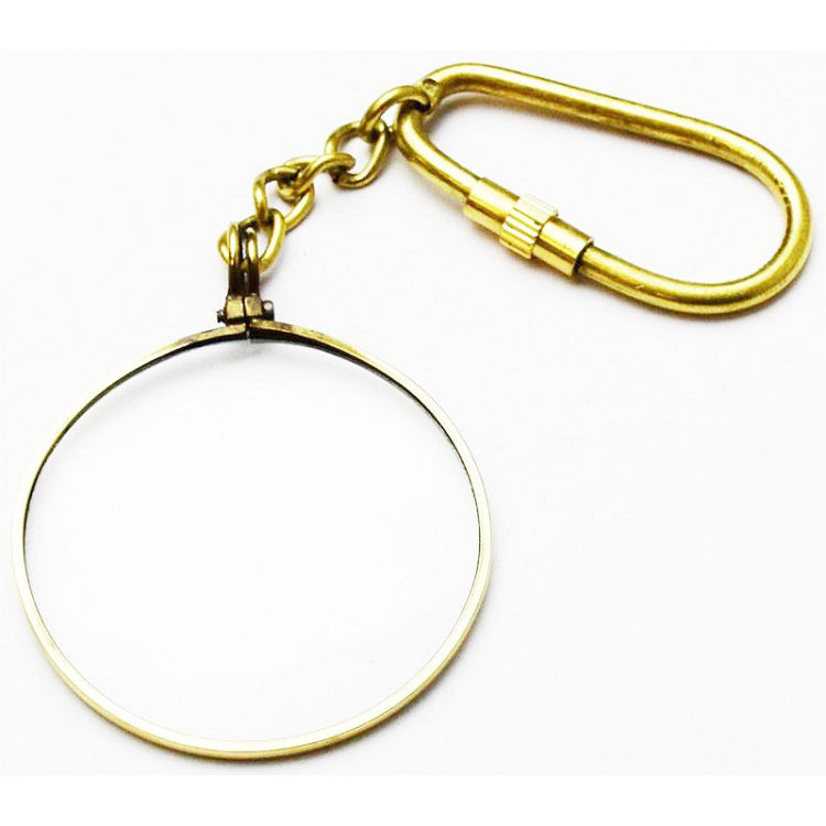 Real Brass 40MM Magnifying Glass KeyChain Key Ring - TOPHATTER'S ARMORY DEALS