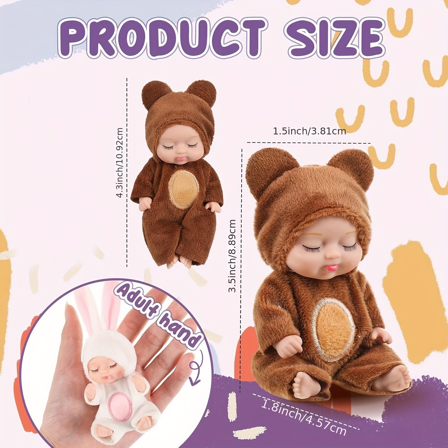 6-Piece Mini Children’s Dolls Set with Animal Costumes