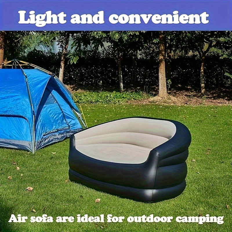 Double Inflatable Folding Sofa Plush Lounge Chair
