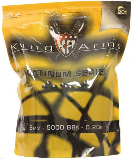 5000 Count King Arms Platinum Series Seamless  Black .20g 6mm Airsoft BBs