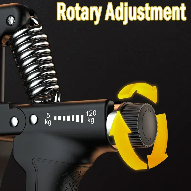 Adjustable Hand Grip Strengthener 5-120Kg, Black
