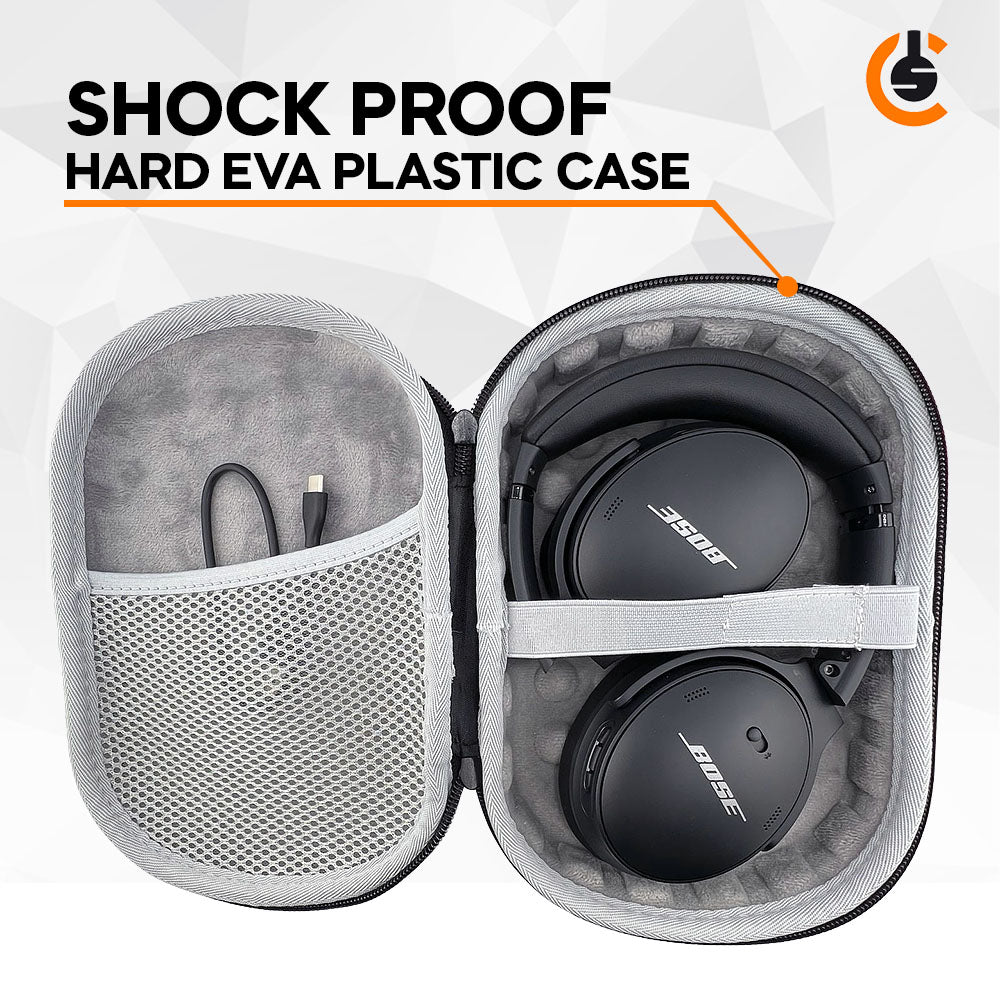 CentralSound EVA Hard Zippered Headphones Protective Carrying Case - Black