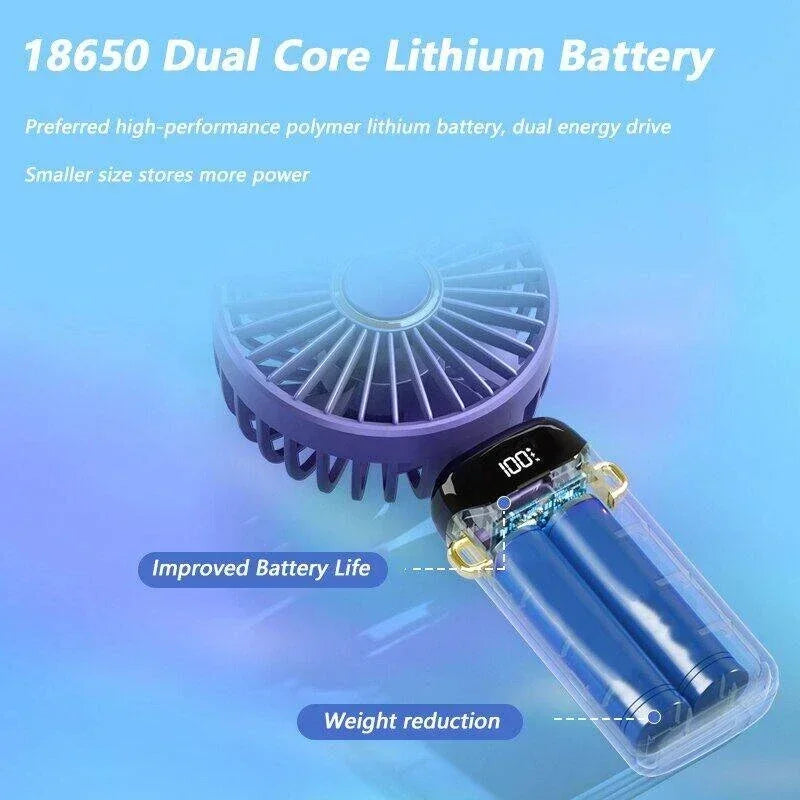 Foldable Handheld Mini Fan with Phone Stand (5000mAh)